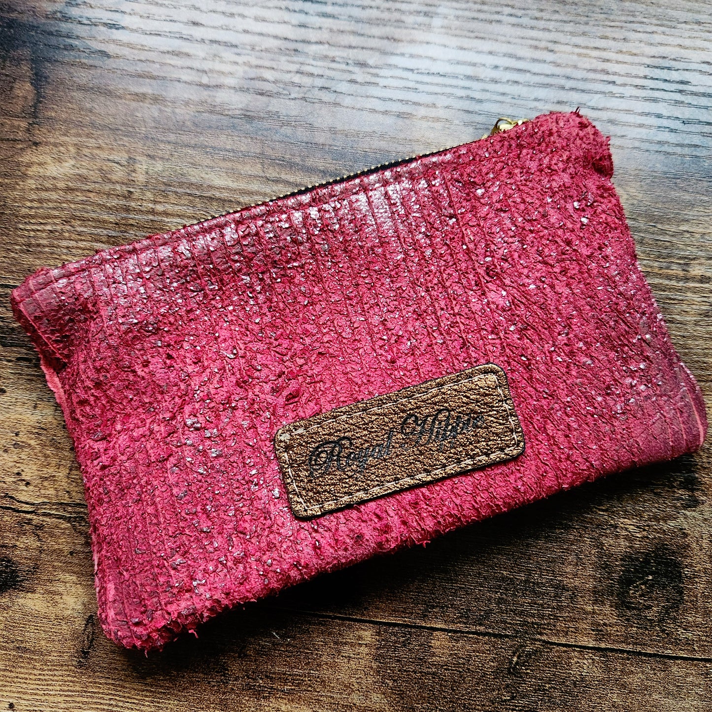 Italian Distressed Leather With French Trim Pouch