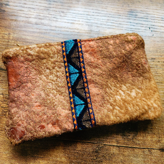 Italian Sherpa With French Trim Pouch