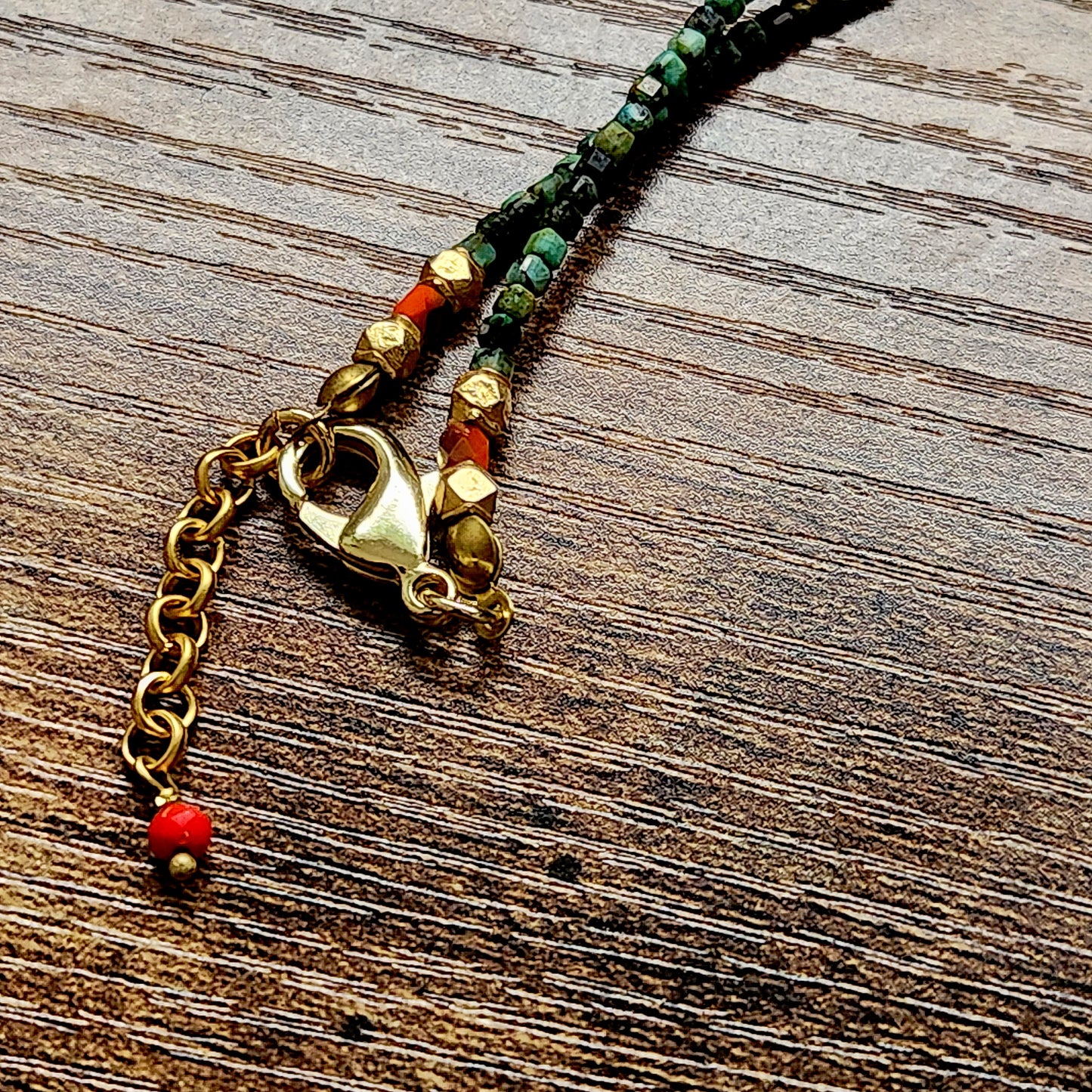 African Cube Turquoise Faceted Fish Necklace