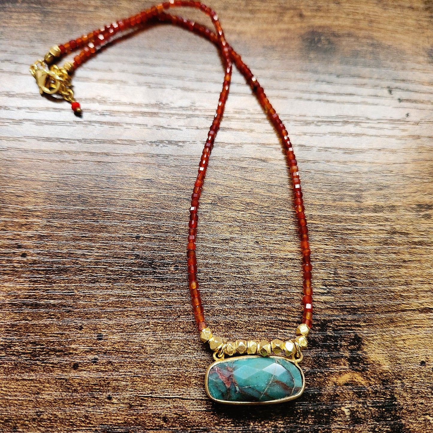 Azurite Malachite Red Agate Necklace