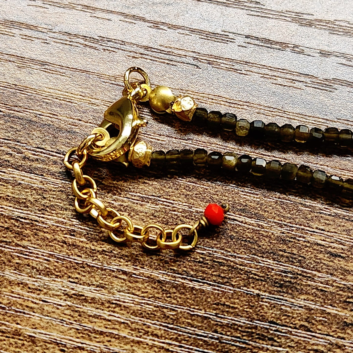 Azurite Malachite Green Goldstone Cube Necklace