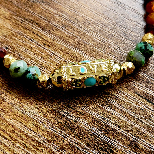 Faceted Ruby Message Bracelet