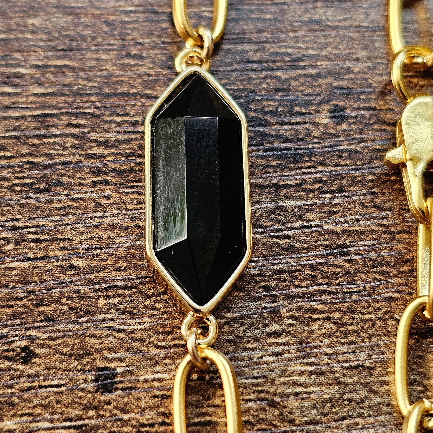 Onyx 22kt Overlay Bracelet