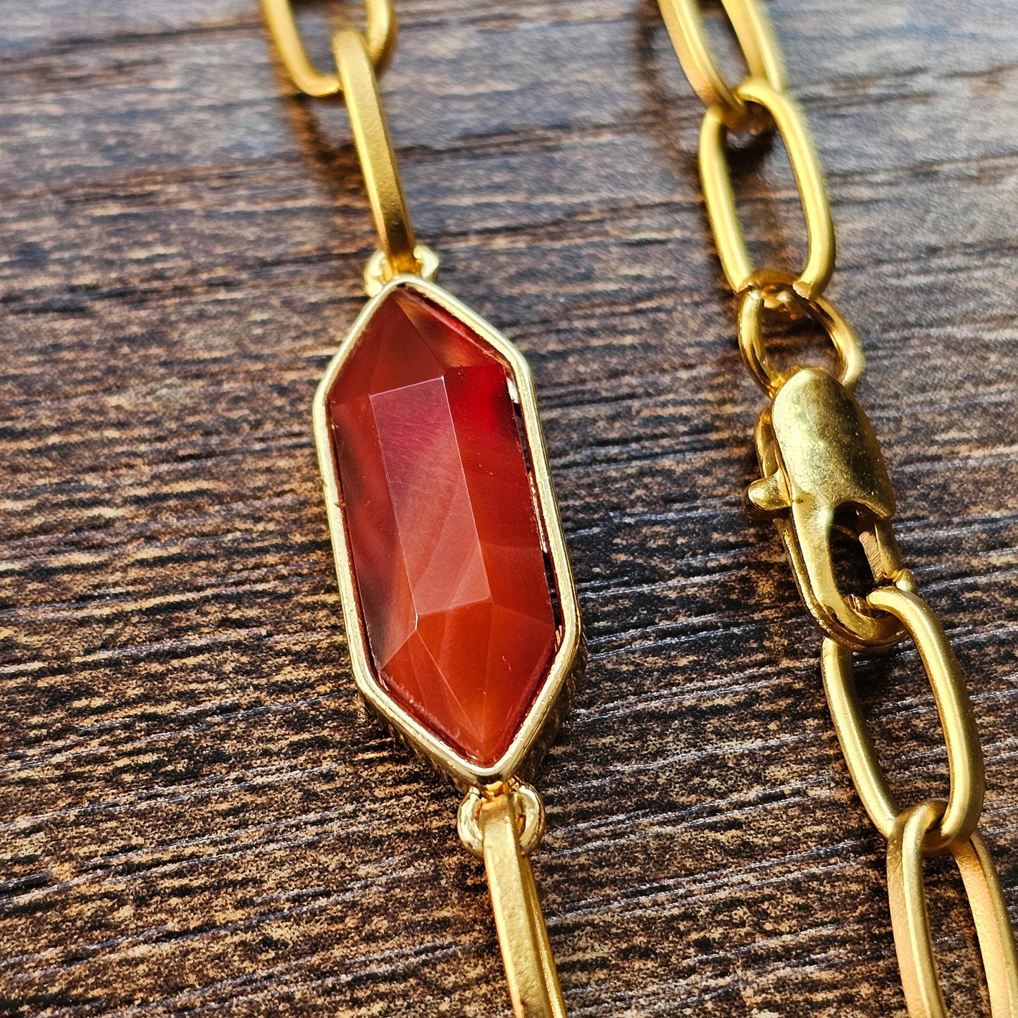 Carnelian 22Kt Overlay Bracelet
