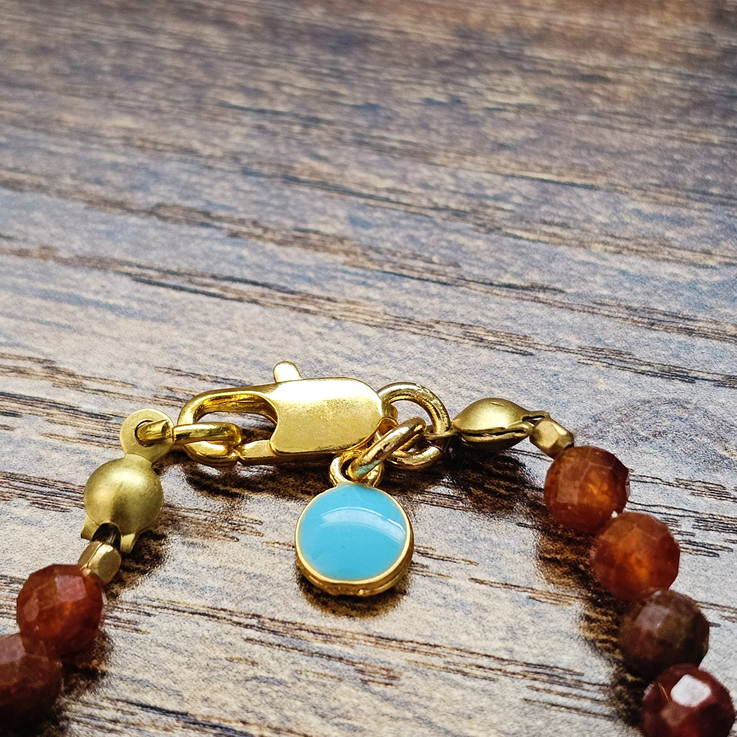 Faceted Ruby 22kt Good eye Bracelet