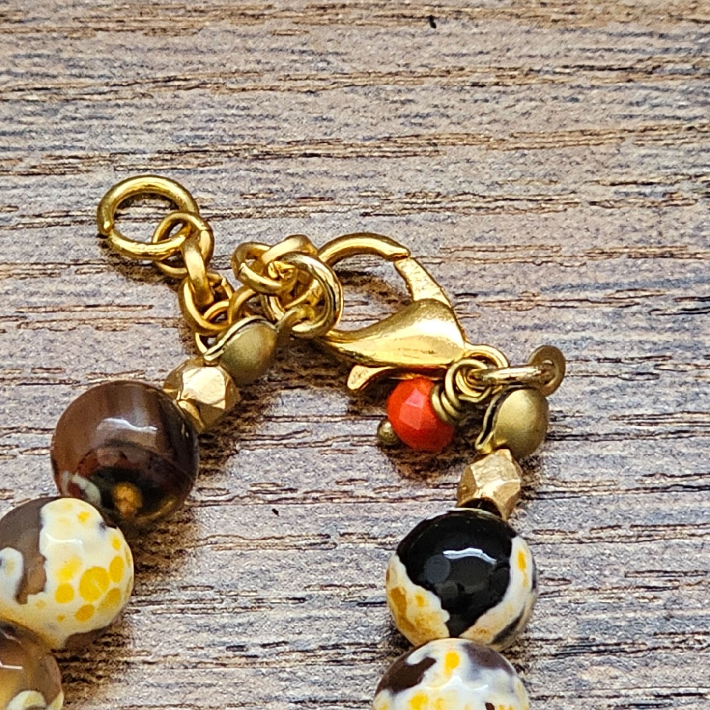 Chocolate Agate Faux Fur Necklace
