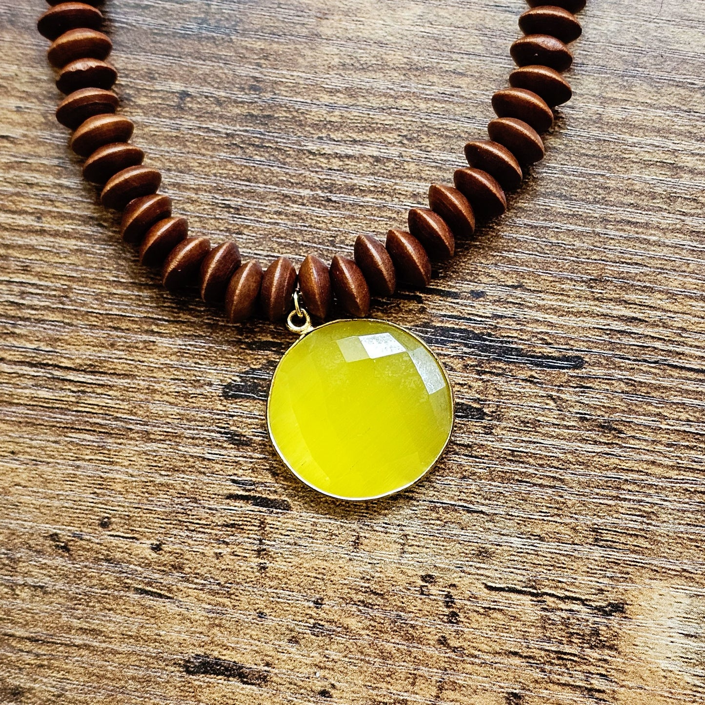 Citrine and Wood Necklace