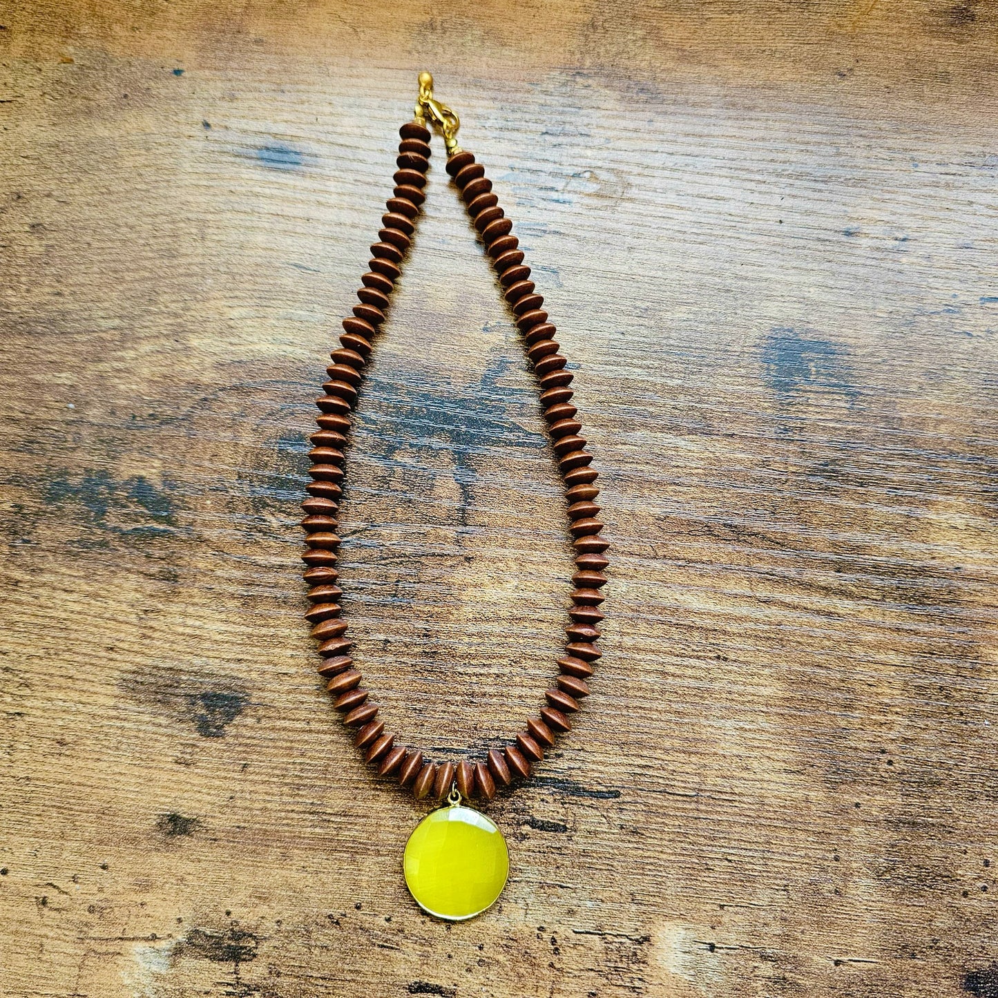 Citrine and Wood Necklace