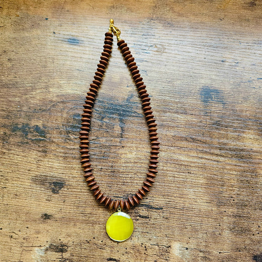 Citrine and Wood Necklace