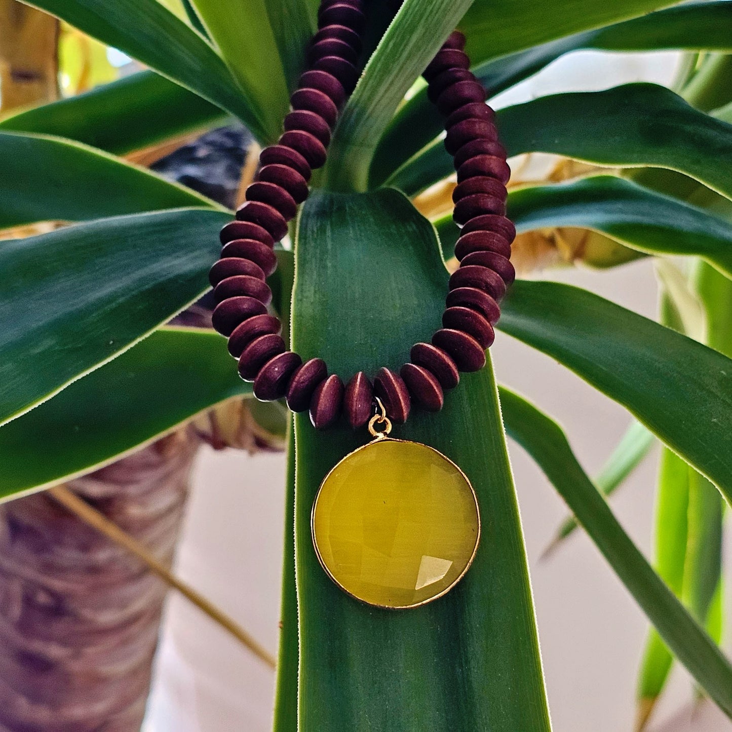 Citrine and Wood Necklace