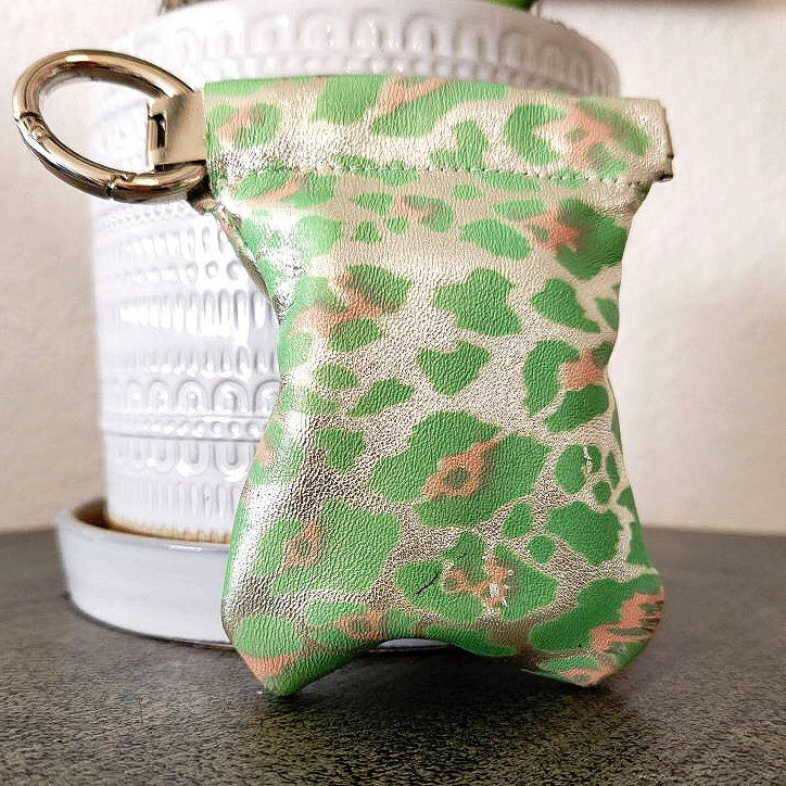 Poop Pouch Green and Pink Leopard