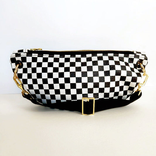 All Leather Checkered Fanny