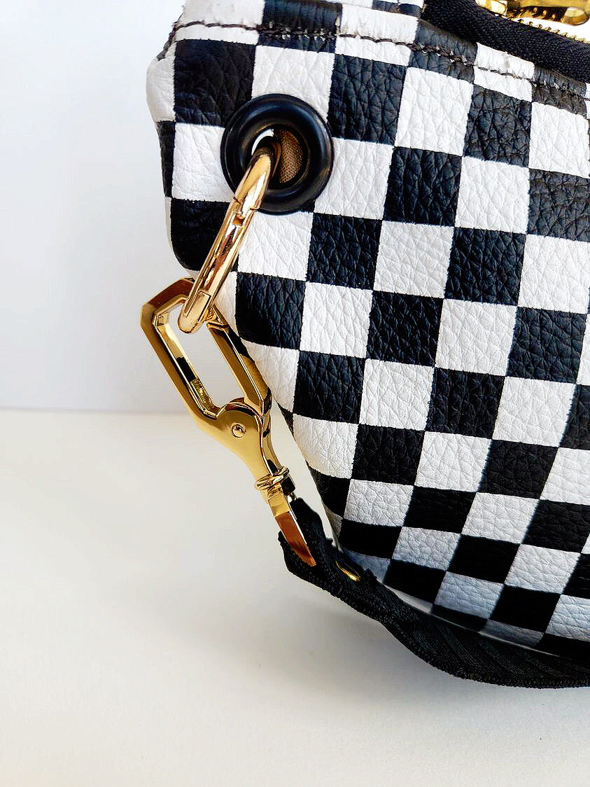 All Leather Checkered Fanny